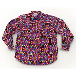 Vintage 90s Rodeo Western Wear Button Up Shirt With Peekaboo Keyhole Womens Sz L